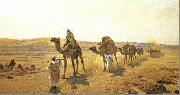 Ludwig Hans Fischer An Arab Caravan. oil on canvas